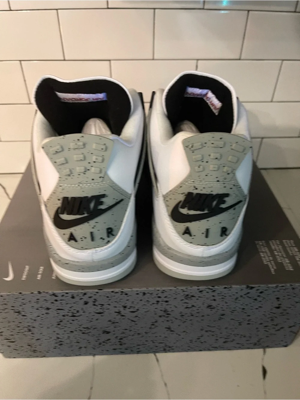Men’s Retro 4 White Cement Size 12 Without Box.